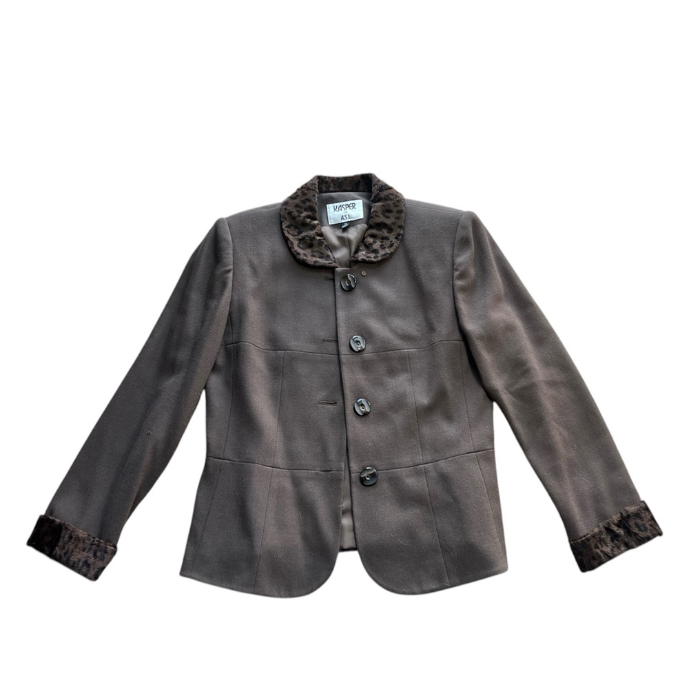 Brown Leopard Detail Kasper Jacket